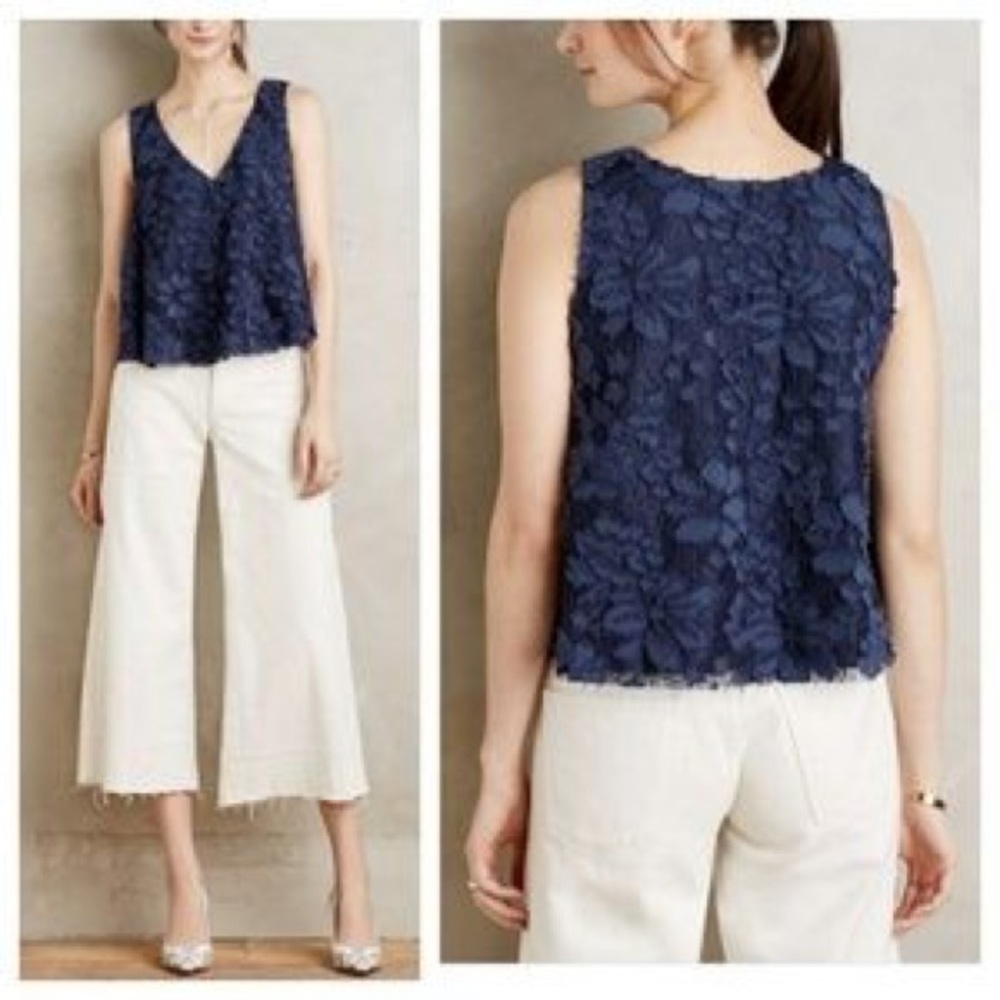 Anthropologie Maeve Kenia Lace Swing Top